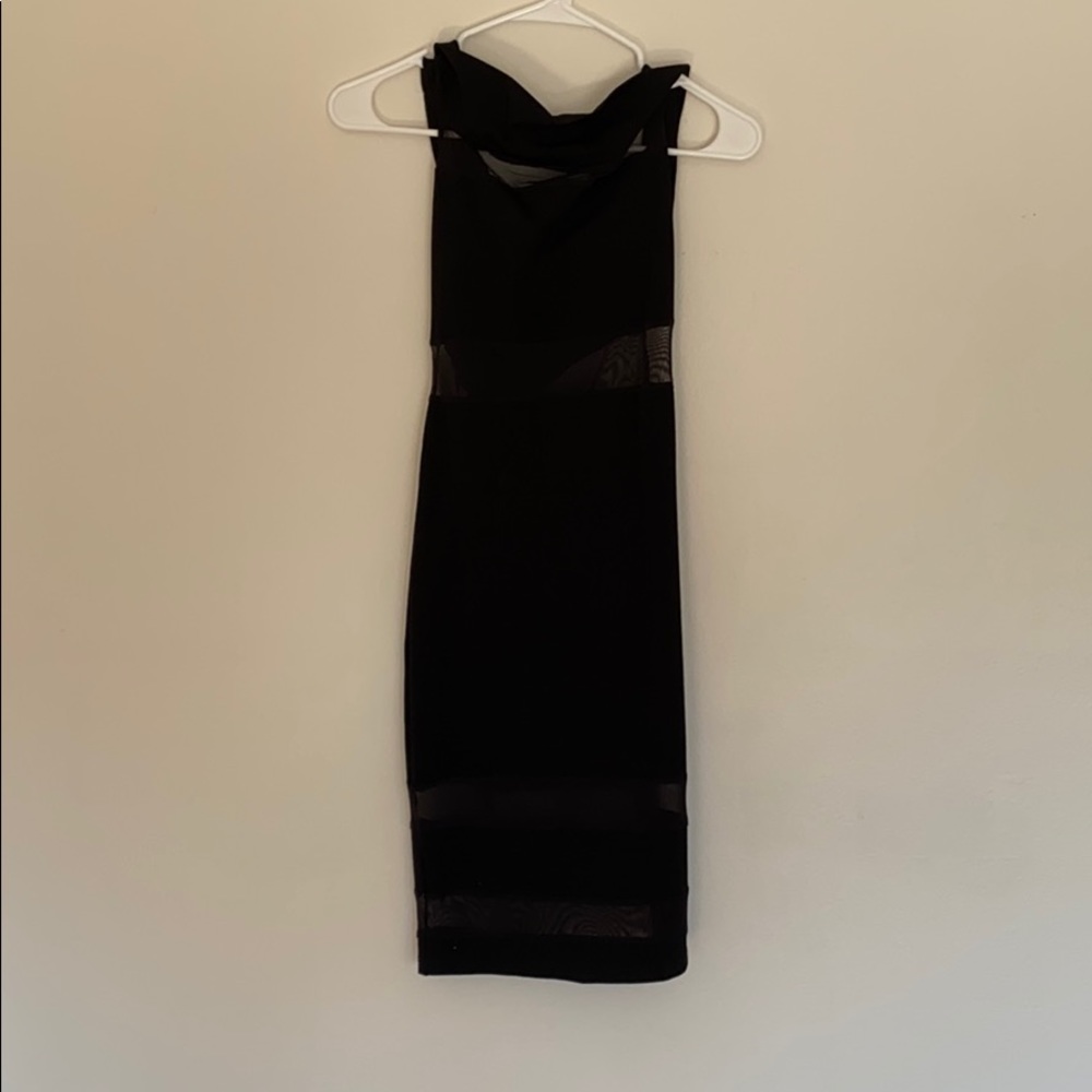 Black off shoulder mid length dress